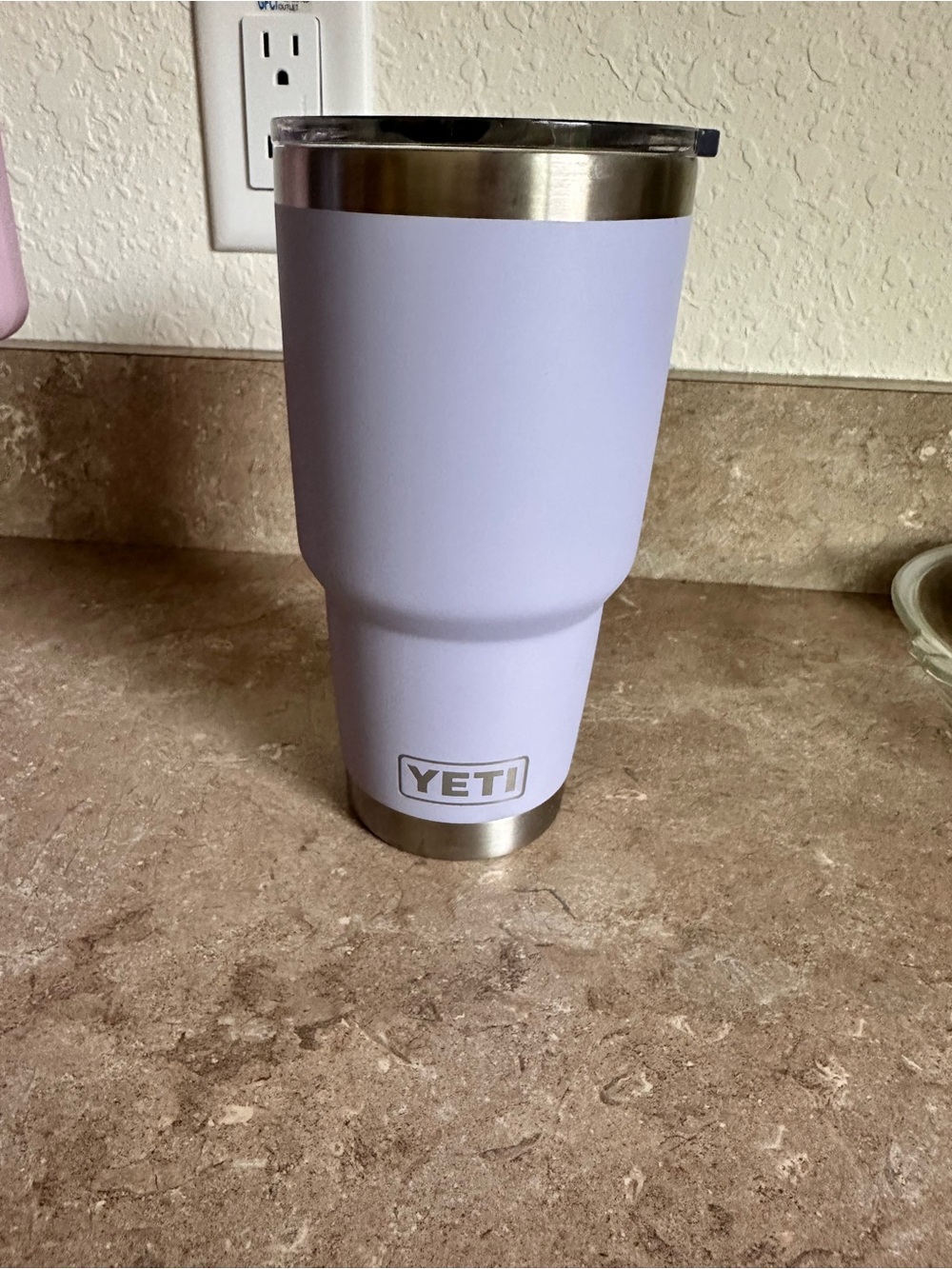 Yeti Powder Coated Lavender Rambler Tumbler with Clear Lid